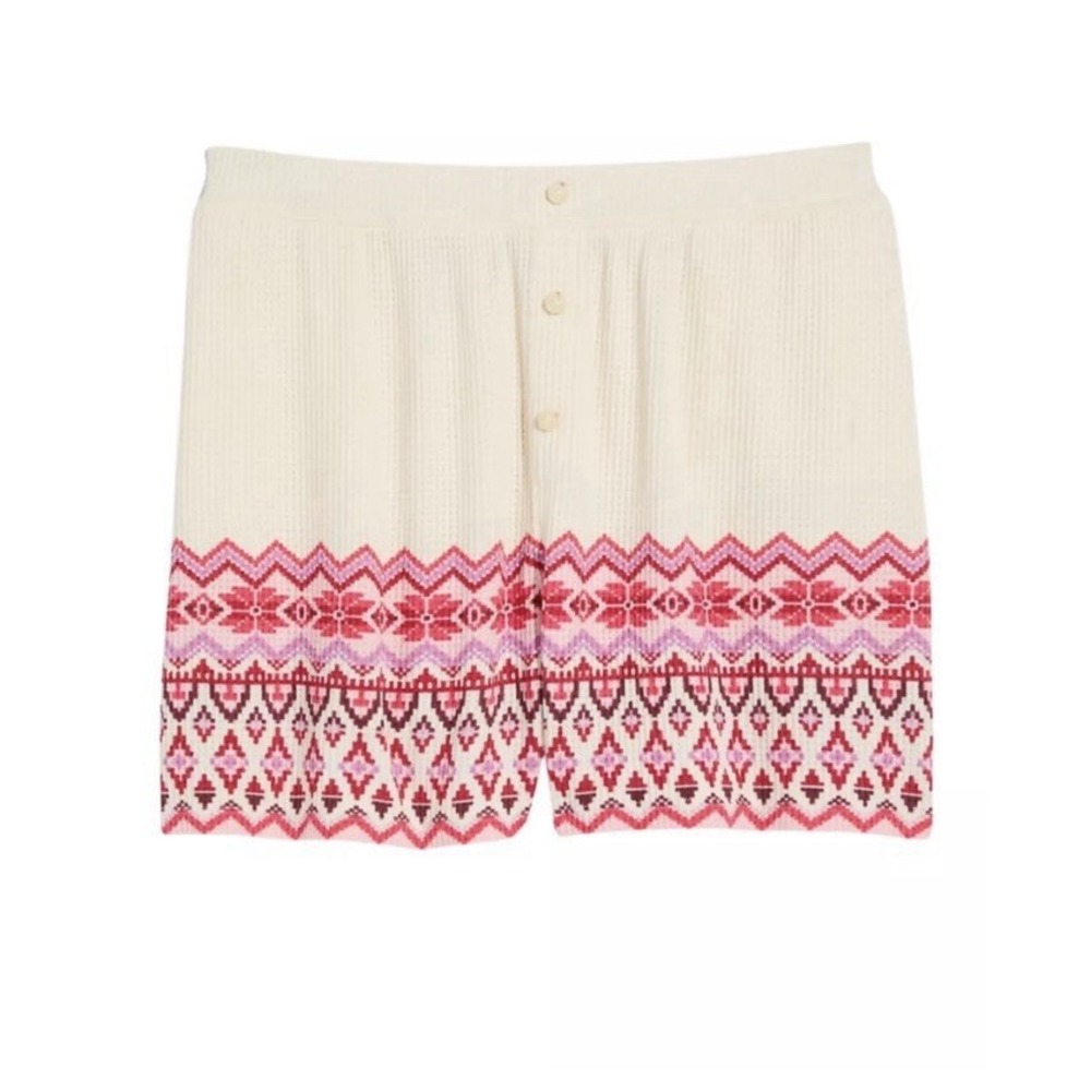Vineyard Vines Women's Medium Waffles Knit Fair Isle Shorts Multicolor